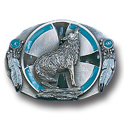 Belt Buckle - Southwest Wolf